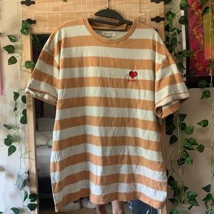 Pacsun yellow and white stripe tee